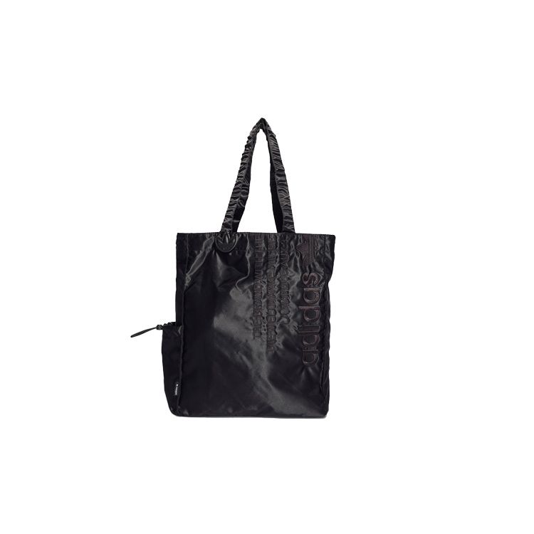 

Adidas Originals Three Stripes Glossy Large Capacity Nylon Tote Bag Unisex Tote Bags Black HD7047 Black