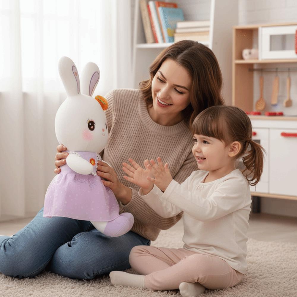 Short Plush Rabbit Plush Toy Soft Material Plush Toy Cute Cartoon Bunny Sleeping Doll  Girls Doll
