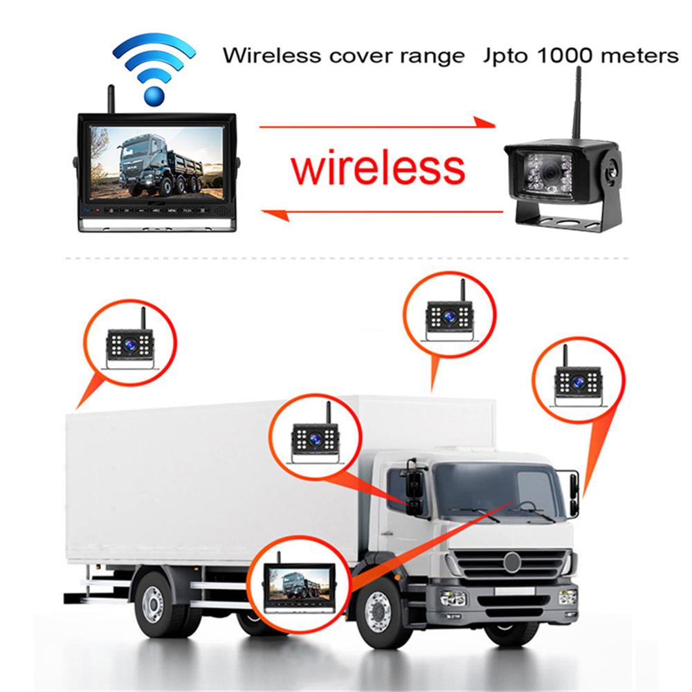 Truck DVR Wireless Dash Camera 7" Monitor Rear View System For Parking Rearview