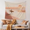 Beach Coastal Wall Tapestry, Minimalist Summer Ocean Wall Tapestry Hanging for Bedroom Beach House, Beachy Trendy Ocean