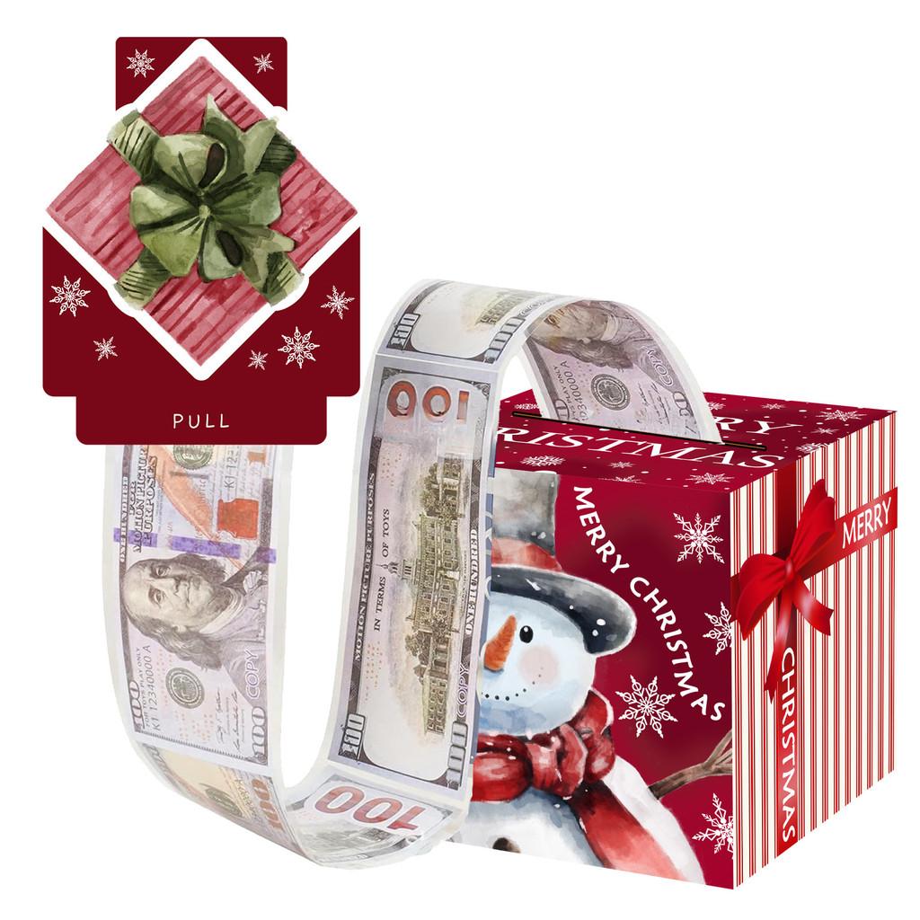 Red Snowman Christmas Party Decor Money Box Gift Box For Holiday Festivities