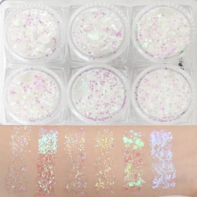 Dainatori Eye Pearl Glitter Gel 6-piece Set, 1 Piece, White Glitter B
