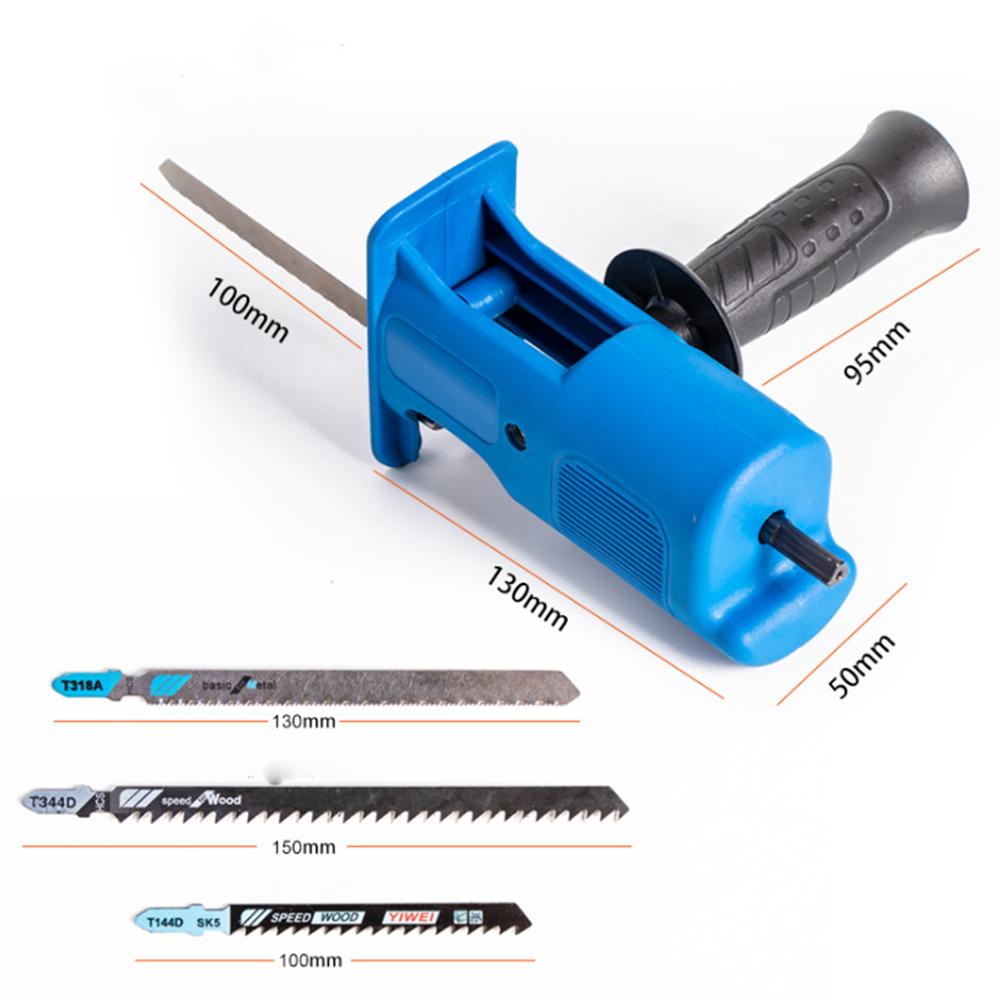 Portable Reciprocating Saw Adapter Electric Drill Modified Electric JigSaw Curve Saw Power Tool for Wood PVC Steel Pipe Cutting