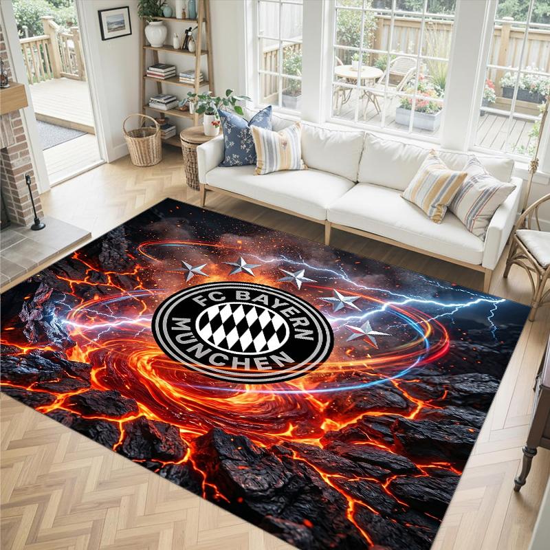 Bayern Munich Design Crystal Velvet Carpet Cozy Non?Slip Printed Rug For Bedroom Living Room Entrance