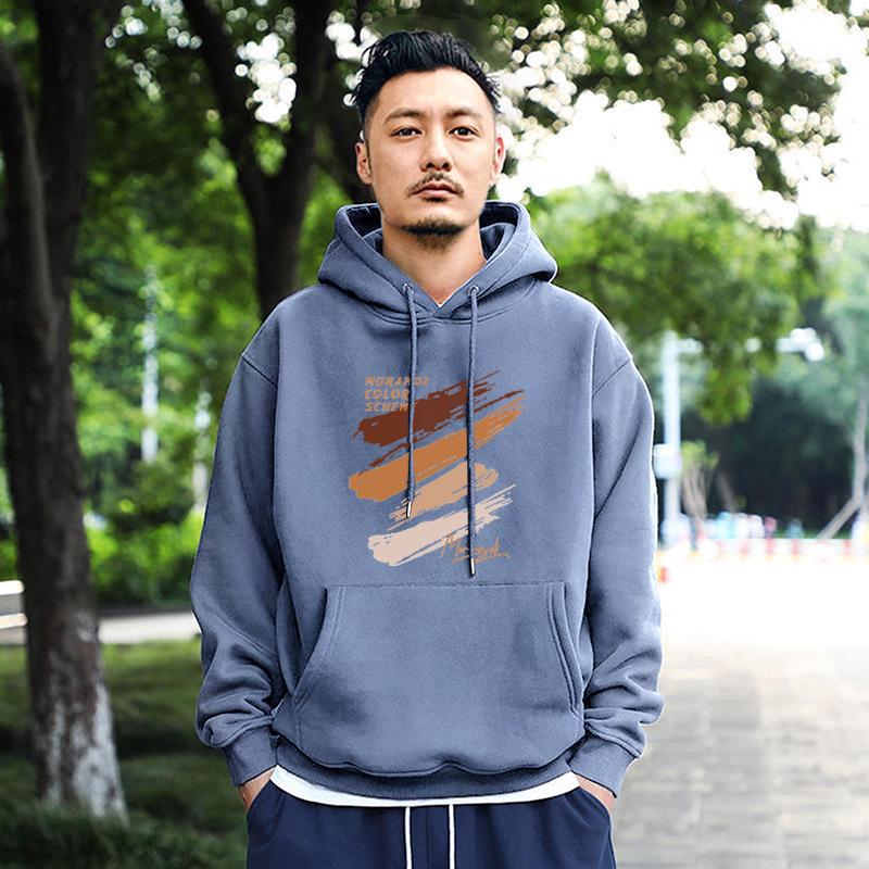

440g Winter Trendy Men s Hoodie | Yu Wenle Collection: Loose Fit, Plus Velvet, Simple Design M (115-140 lbs)