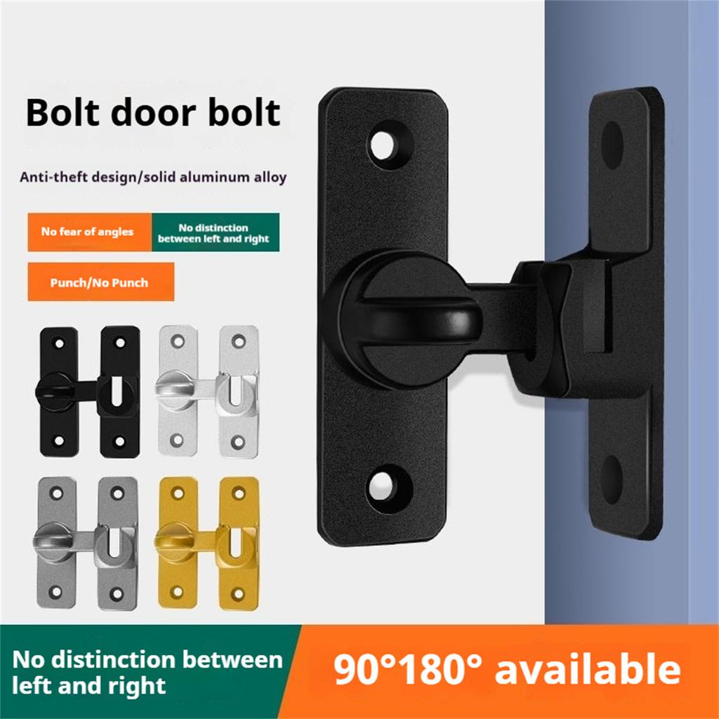 No Drill Door Latch 90 Degree Push Pull Lock 180 Degree Security Latch For Sliding Doors Home Security
