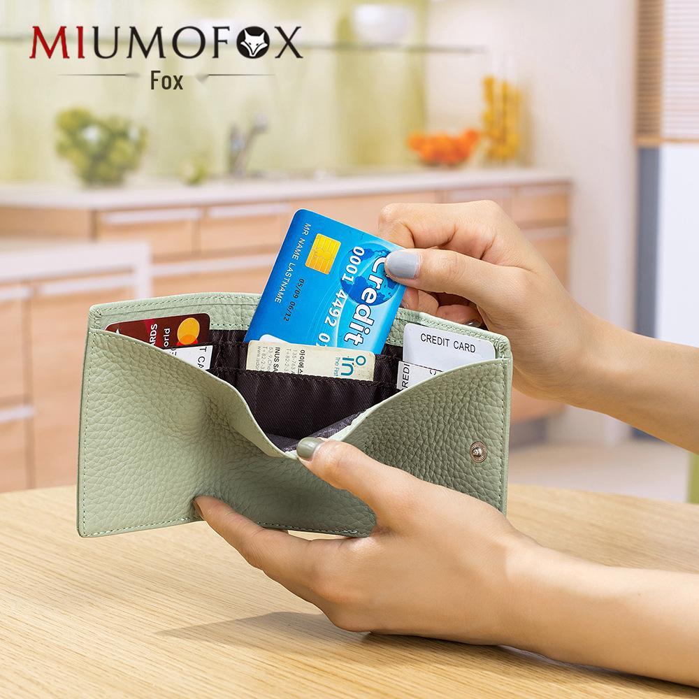RFID Blocking Japanese Cowhide Women's Ultra-Thin Mini Wallet
