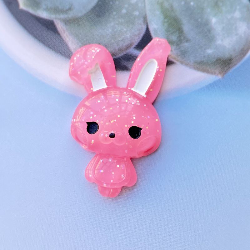 Baby Rabbit Shiny Resin Cute Animal Flat back Cabochon 12 pcs 20*33 mm For Hair Clothing Shoes Planar Resin DIY Home Decoration