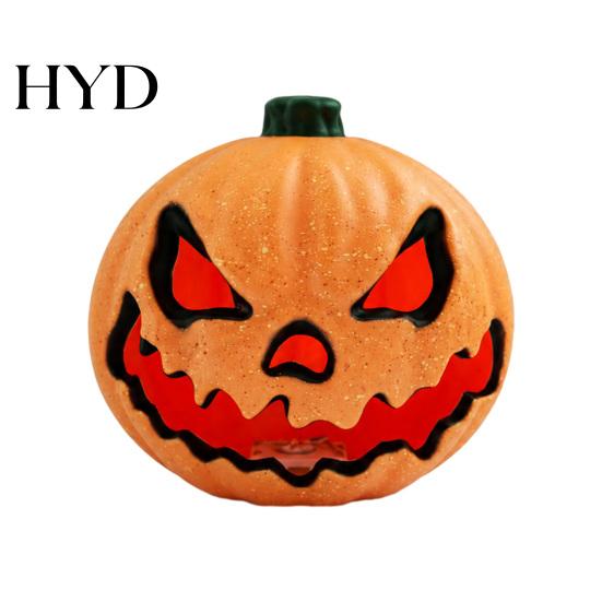 Durable Pumpkin Lantern Halloween Evil Lantern, Large LED Light Up Jack O Decor Ornament for Party Scene, Spooky Outdoor Indoor Decoration, 1pc