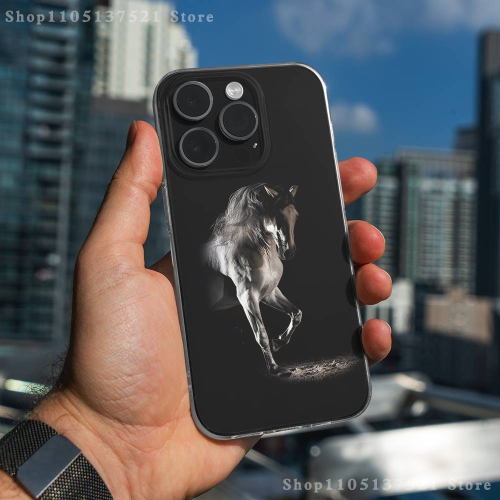 

Great Beauty Horse Phone Case For iPhone 17,16,15,14,13,12,11 Pro,Max,Plus,XR,Mini,E Clear Full-coverage Soft Cover iPhone15