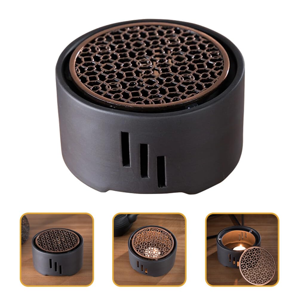 GANAZONO Tea Warmer with Candle Stand, Heat-Resistant, Stainless Steel, 115mm Diameter, Perfect for Tea, Black Tea, and Coffee, Perfect Gift