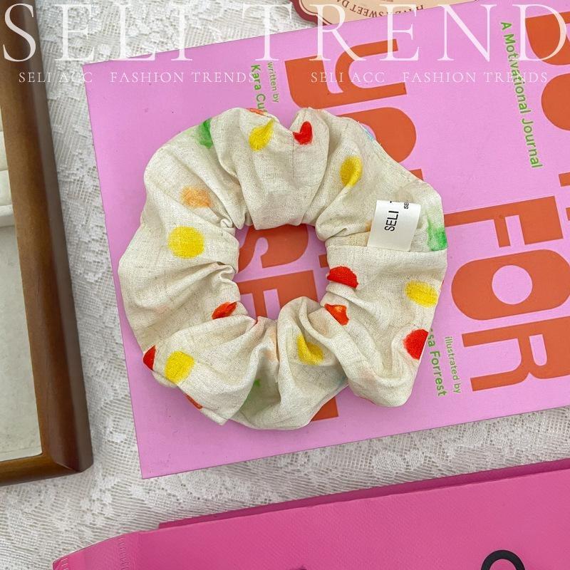 Scrunchie Multi Styles Floral Plaid Soft Fabric Minimalist Versatile Women Hair Tie Hair Accessories