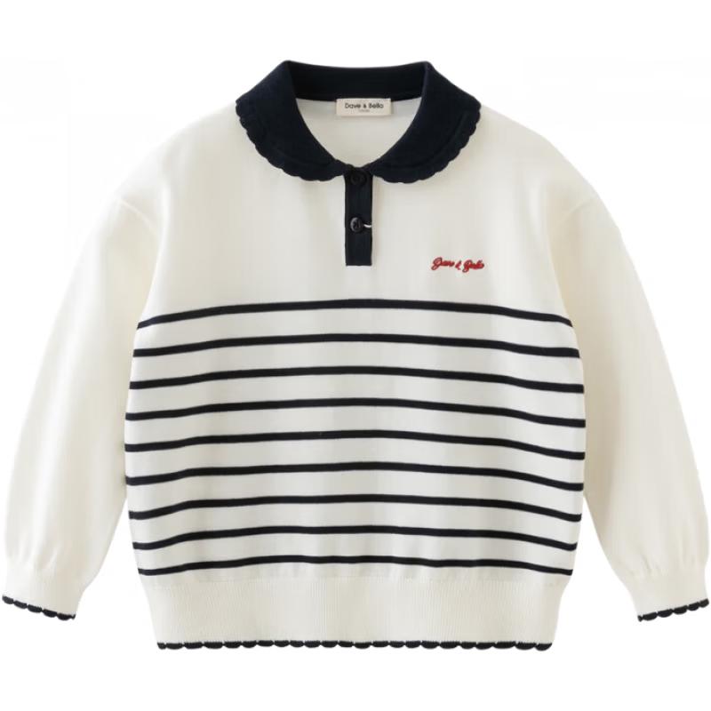 DAVE&BELLA Girls  Anti-static Knit Pullover Sweater 120 cm