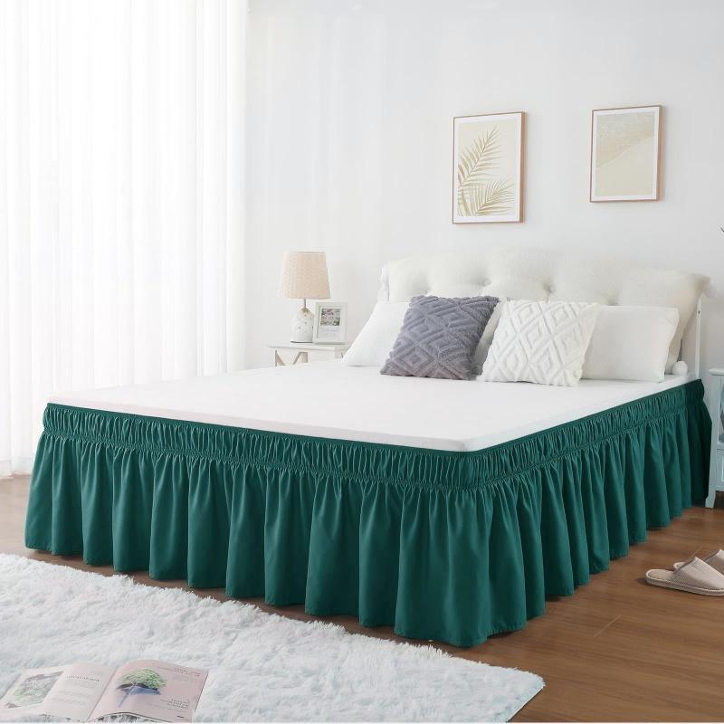 Solid Color Elastic Bed Skirt Elastic Built-in Bed Apron
