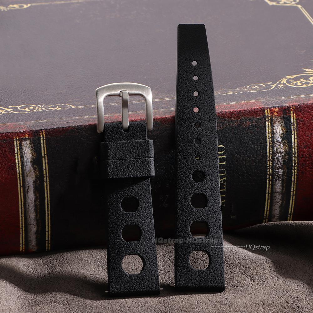 

Tropical Silicone Watch Strap 20mm 22mm Stainless Steel Buckle Tropical Strap Premium Soft Rubber Bracelets Breathable Watchband 20mm чёрный