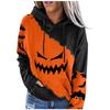 Women's Halloween Print Pullover Round Neck Drop Shoulder Long Sleeved Blouse