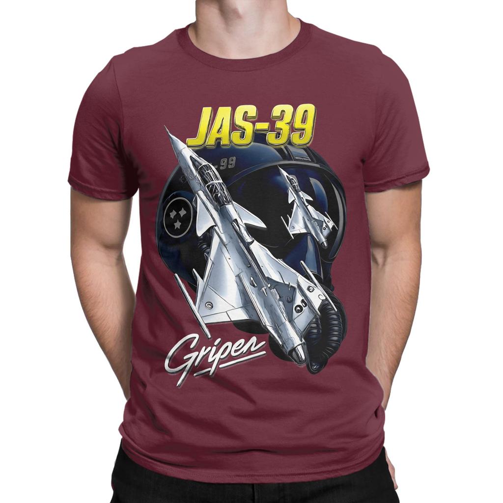 Gripen Fighter Jet Aviation Military Aircraft Pilot Graphic Funny Graphic 100 Cotton Tshirt Gripen Fighter Tees Tops For Unisex