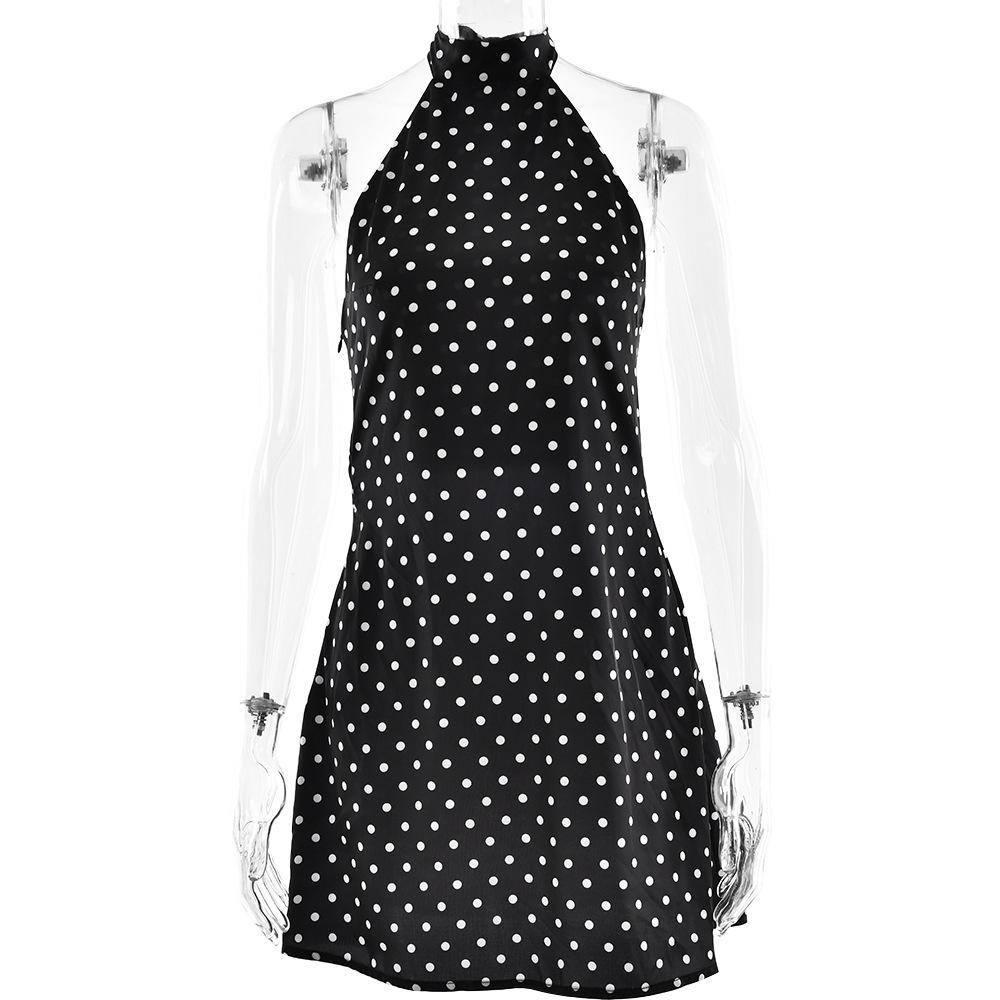 European & American Style Polka Dot Sleeveless Bodycon Dress