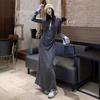 French Gray Long-sleeved Knitted Spring and Autumn Dress Children's New High-end Temperament Hip-wrapped Dress
