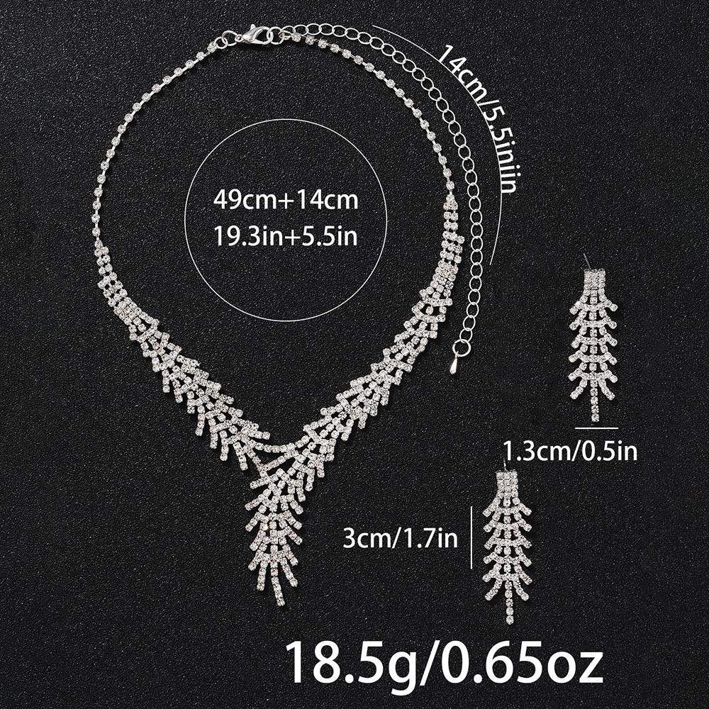 3pcs Women Zircon Set, Luxury and Casual Rhinestone Women necklace,earring Zircon set, suitable for daily wear, gifts for frie