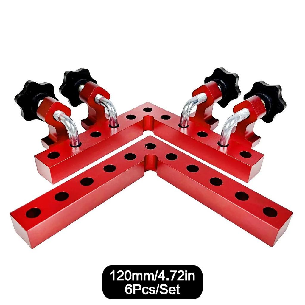 6PCS High Strength Aluminum Alloy Woodworking Clamps 90 Degree Right Angle Fixing Clamps for DIY Wood Splicing Home Projects