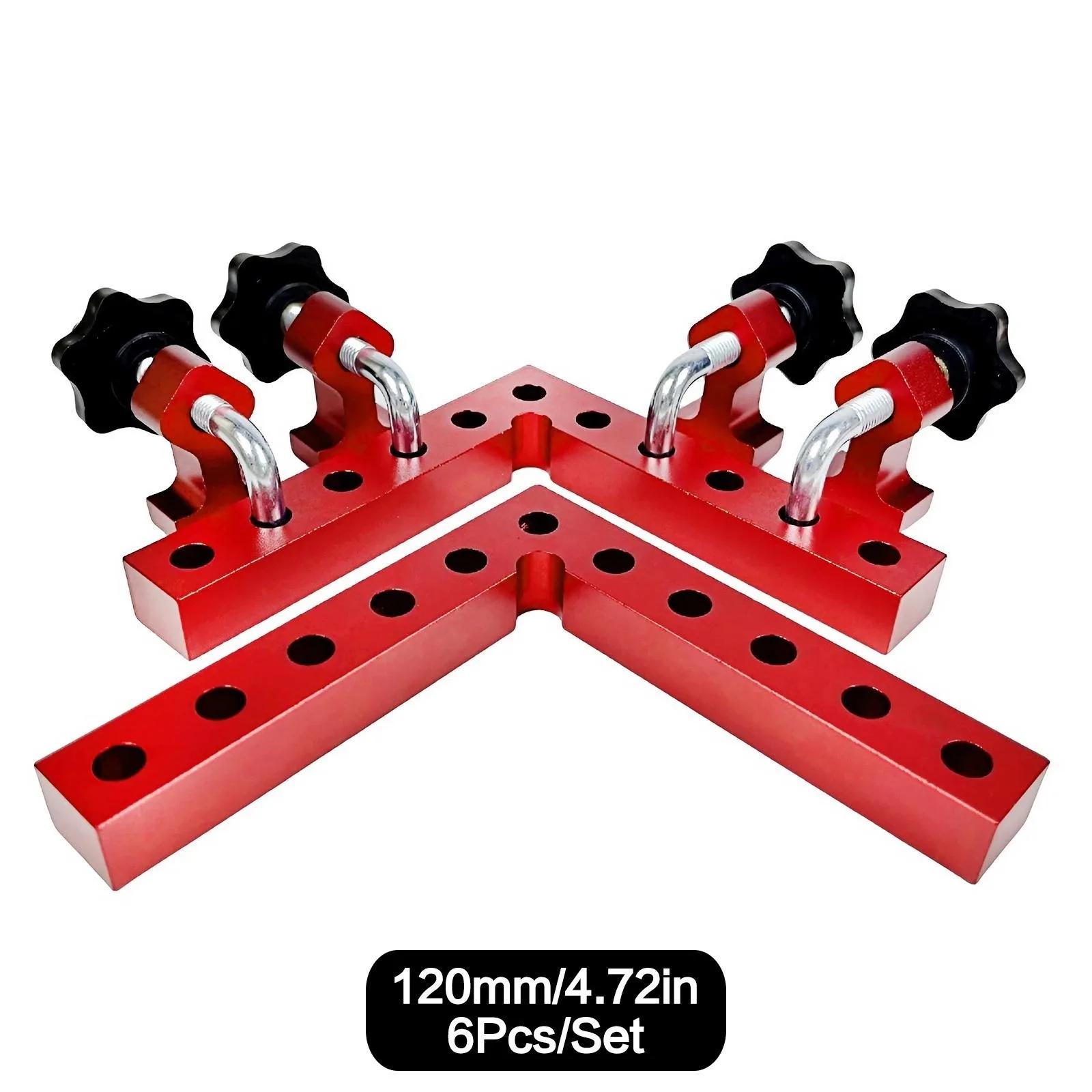 

6 PCS Aluminum Alloy Woodworking Clamps Right Angle DIY Wood Splicing Home Project Manual Clamps 6PCS