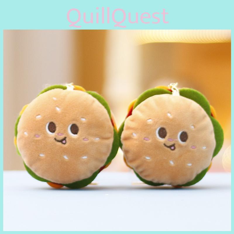 Adorable Plush Hamburger Toy Cute Doll For Girls Gift Backpack Keychain Accessory