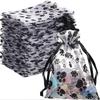 10pcs Paw Print Organza Bag Jewelry Drawstring Bag Toy Storage Bag Christmas Party Wedding Candy Gift Bag Lipstick Storage Bag