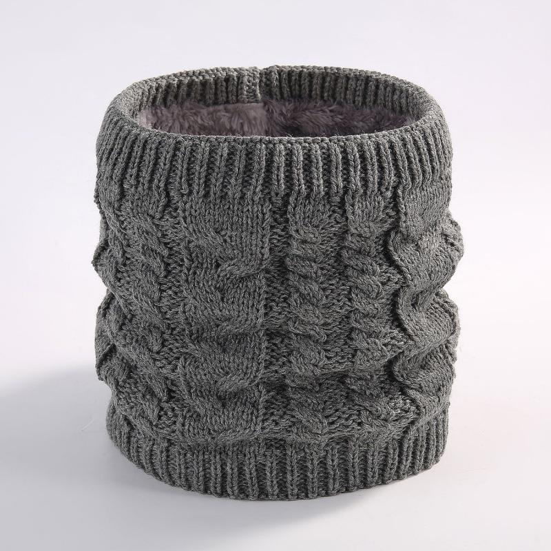 Autumn and winter scarf, couple versatile knitted wool plush solid color winter warm neck cover