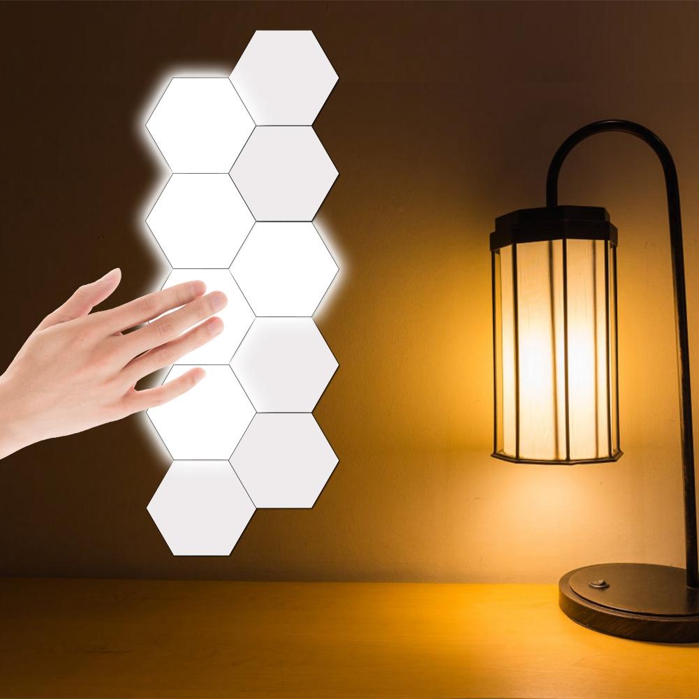 Innovative Hexagonal Shape DIY Wall Decorative Lamp Home Light for Bedroom Living Room Decoration