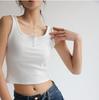 Q design niche threaded outerwear short top summer inner layer, sleeveless Korean camisole sexy tank for women's Instagram