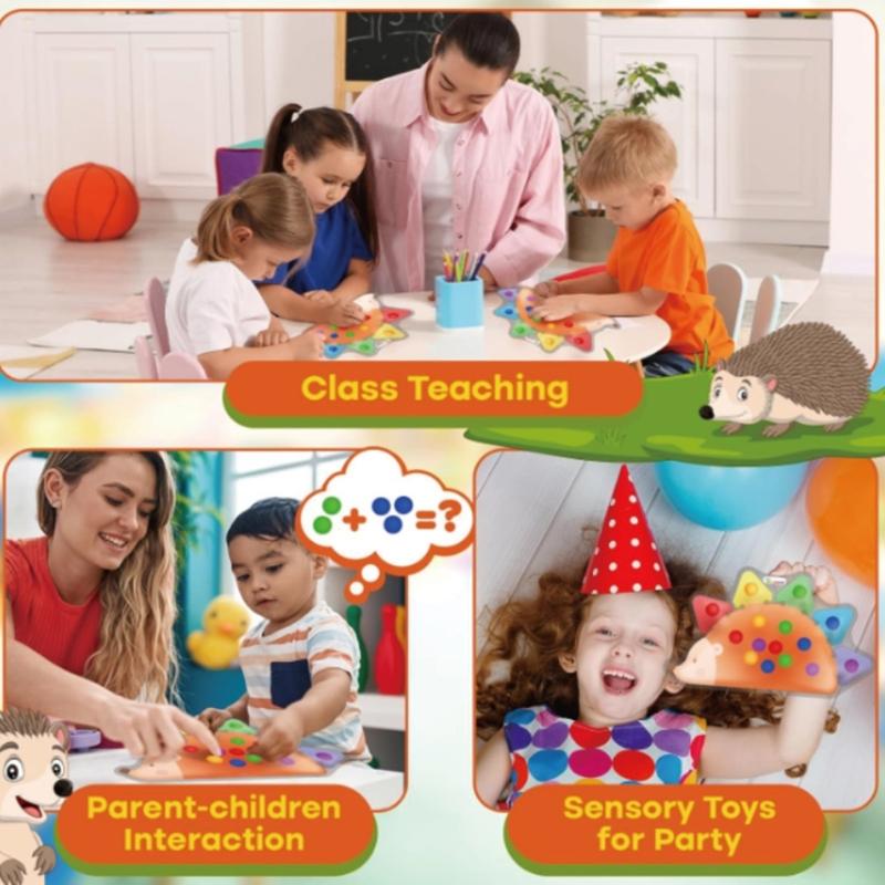 Visual Stimulation Hedgehog Sensory Squeeze Toy For Adult Stress Relief Children Color Sorting PVC Educational Playset