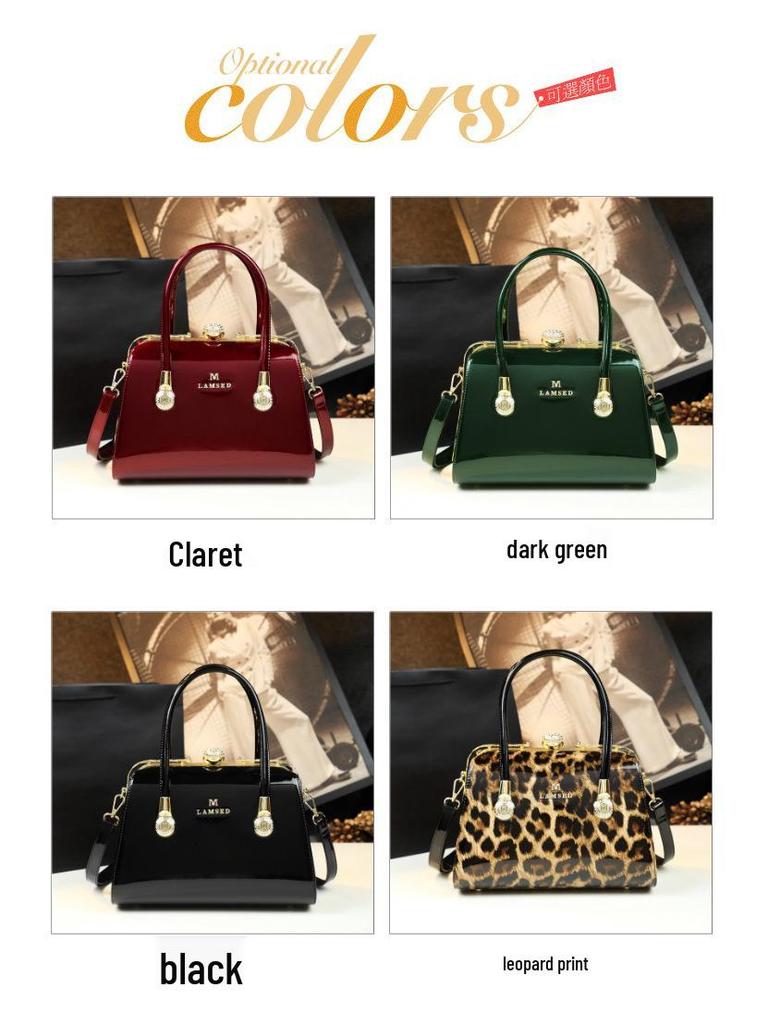 Elegant Patent Leather Women's Bag - Versatile Handbag, Shoulder & Crossbody for Stylish Moms 2025