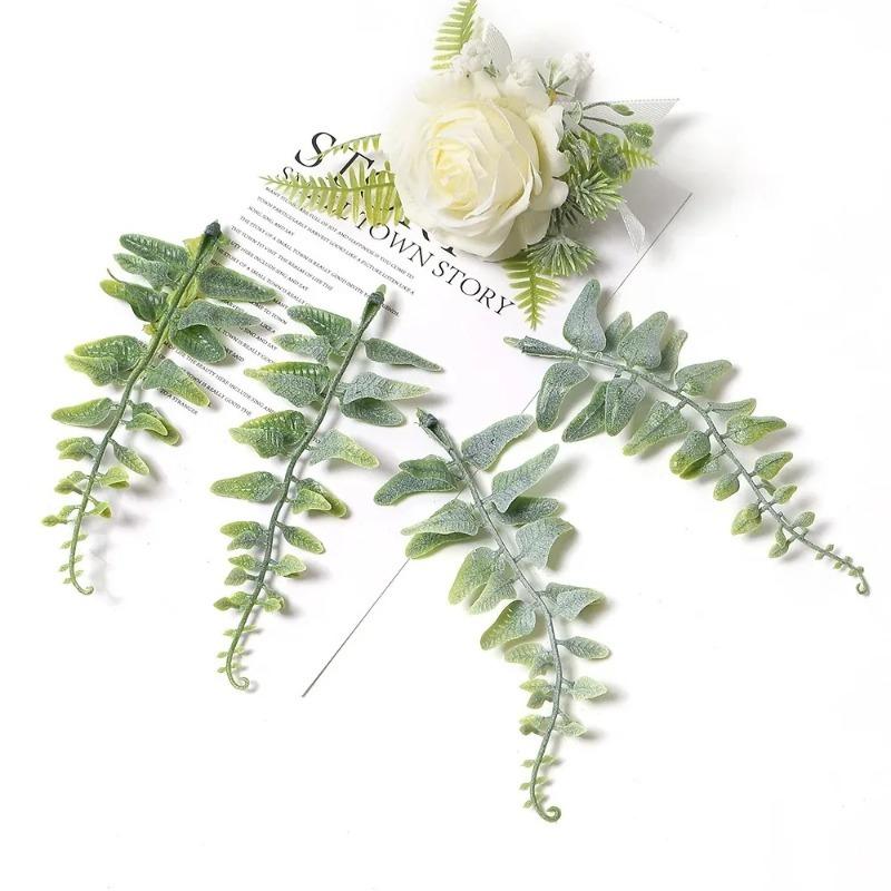 Green Artificial Plants Leaf Party Home Wedding Decor Accessories DIY Cake Candy Box Garland Christmas Decoration Flowers Wreath