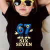 67 Six Seven Camiseta Infantil Estampada de Cuello Redondo Manga Corta - Algodón 100% de Alta Calidad 230g