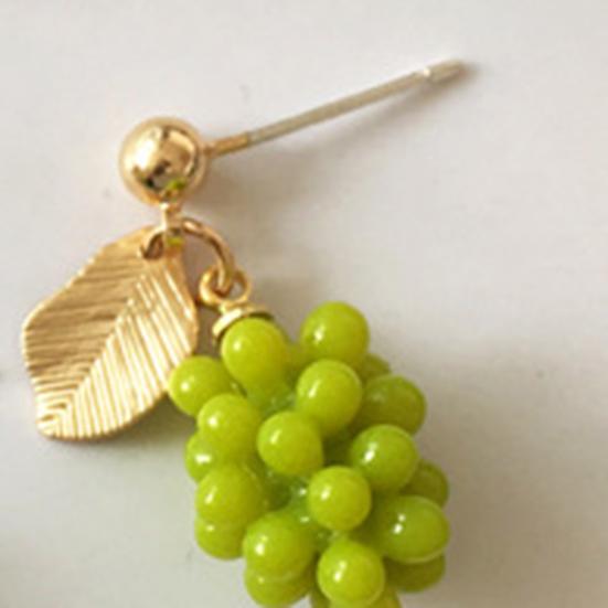1 Pair Ear Studs Grape Japan Korean Style Jewelry Green Fruit Stud Earrings Jewelry