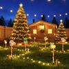 Yousheng Solar Christmas Stake Lights Santa Lawn Decor for Yard Waterproof Outdoor Holiday Pathway Lights Easy Installation Garden Wall Crack Lighting