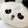Cute Panda Shaped Plush Handbag Women Animal Crossbody Bags Bamboo Shaped Strap Hobo Shoulder Bag Travel Shopping Underarm Pouch