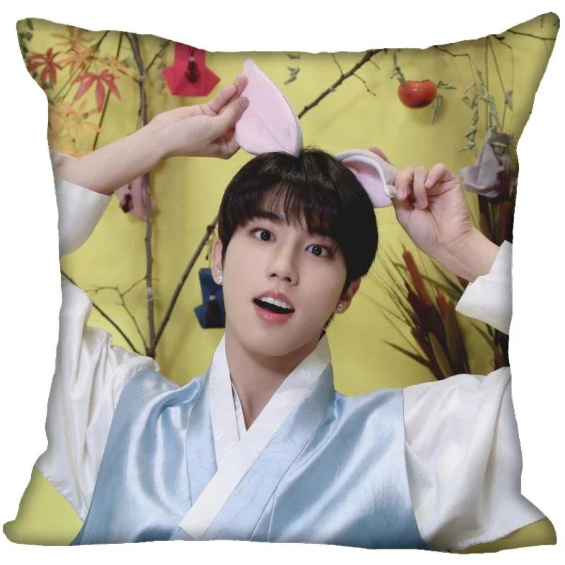 New Han Jisung KPOP Pillow Cover Bedroom Home Office Decorative Pillowcase Square Zipper Pillow Cases 45X45CM Satin Soft No Fade