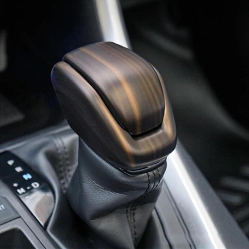 For Toyota Camry 2024 ABS Chrome Carbon Fiber Black Car Gear Shift Head Knob Frame Cover Trims Sticker Car Styling Accessories