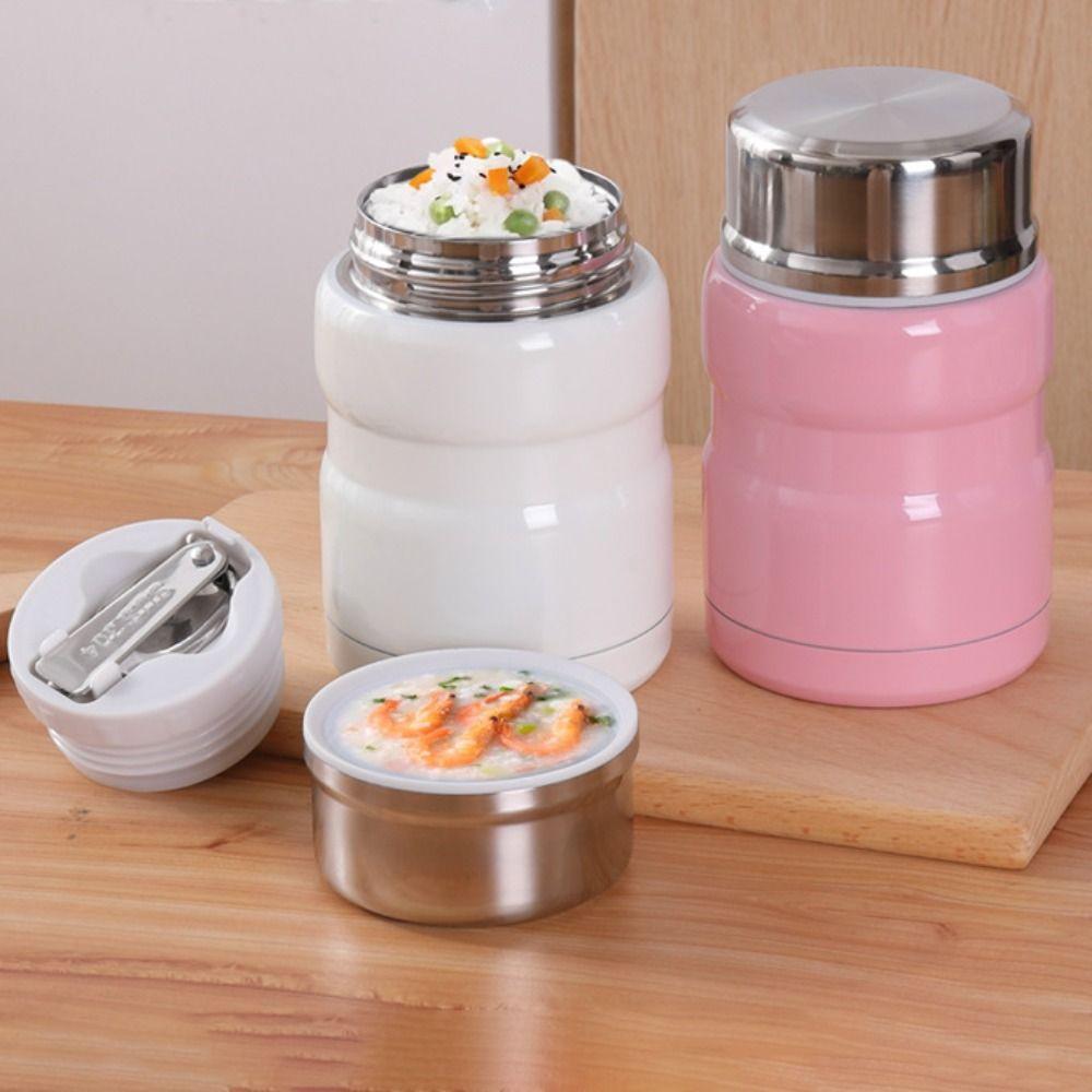 Large Capacity 750ml Thermal Food Jar with Spoon Soup Jar Durable Thermos Cup  School