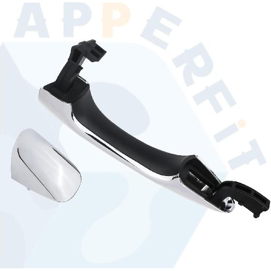 APPERFiT Exterior Door Handle W/End Cap Cover For Rear Door Right Passenger Side Chrome Compatible With Kia Sorento 2016 2017 2018   Replaces