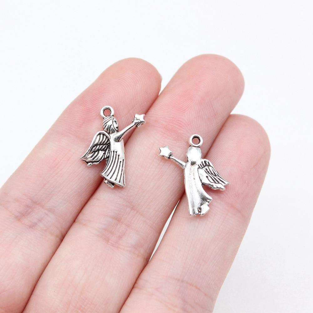 

Шарми Підвіски Ангели Дитячі Ювелірні Вироби Матеріали QC003 A04-40pcs-17x15mm