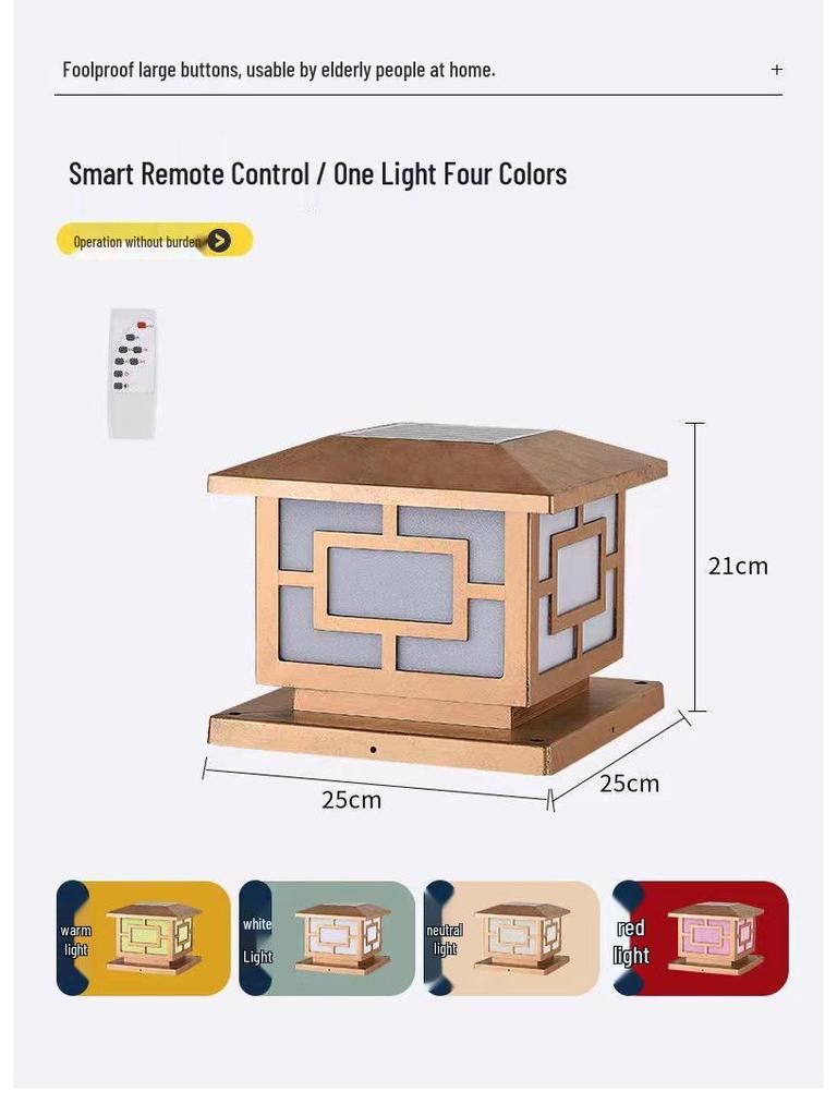 Solar Outdoor Post Cap and Guardrail Light for Courtyard and Construction Sites