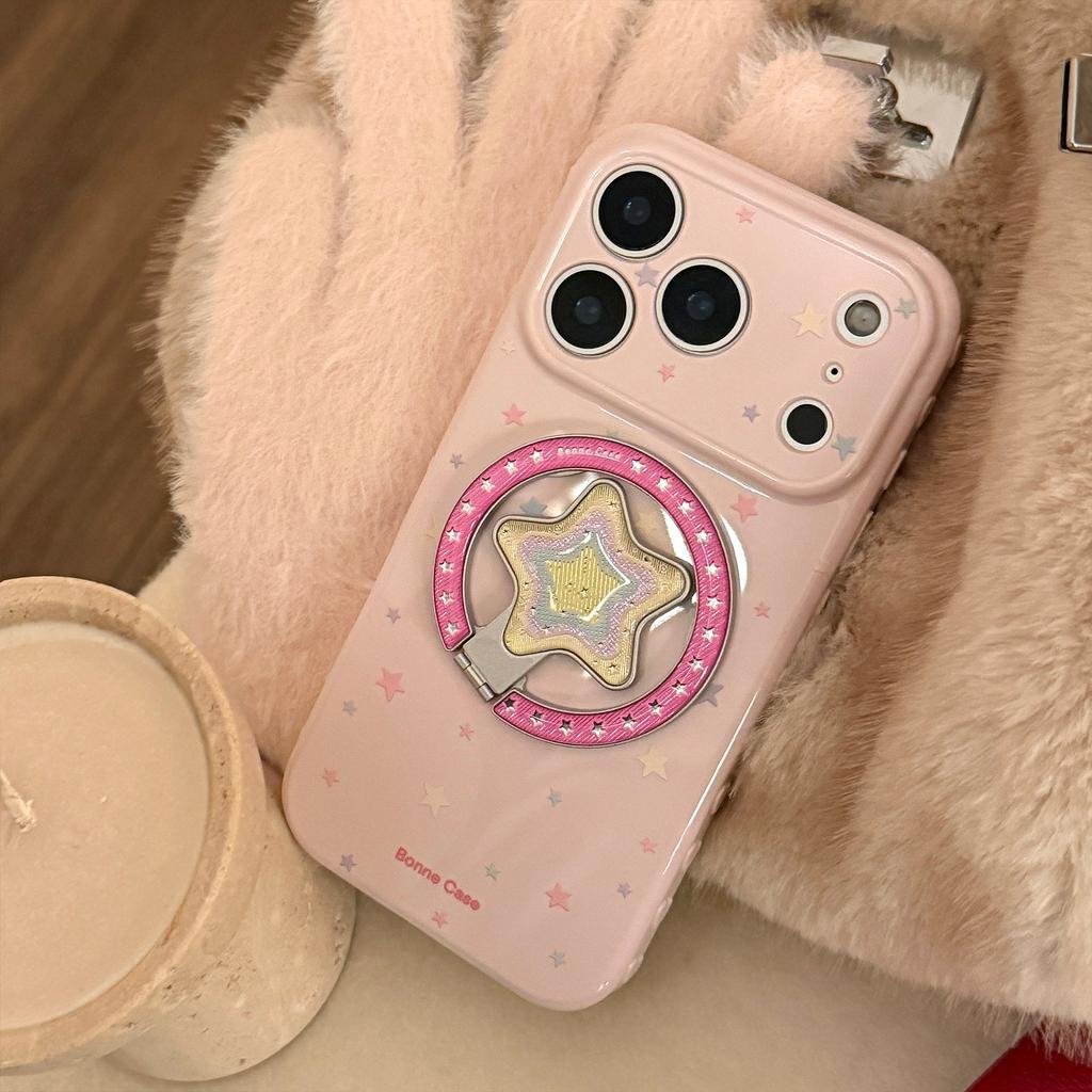 Gilt Star Magnetic Suction Bracket for Apple 17promax Mobile Phone Case Iphone16 Korean 11 Sweet 13 Soft 15