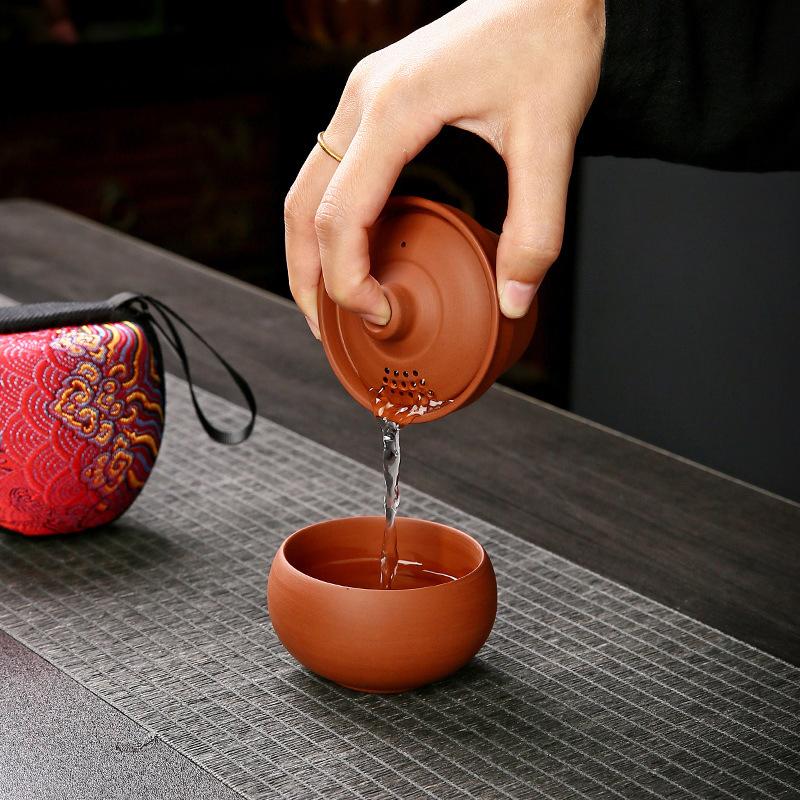 Miniaturní kempingová čajová sada - Nerozbitný keramický sólo hrnek s cestovním pouzdrem Ultralehká přenosná sada na vaření