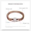 18 Karat Gold Inlay Diamant Hohl Edelstahl Retro Kabelarmband