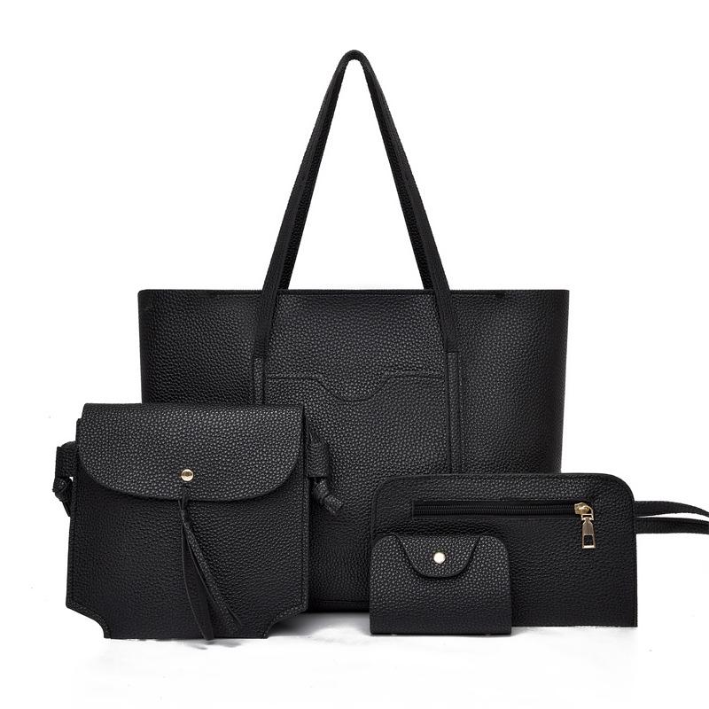 Mehrteiliges Set Neues Litschi-Muster vierteiliges Set Damentasche Umhängetasche Einfache Mutter-Kind-Tasche