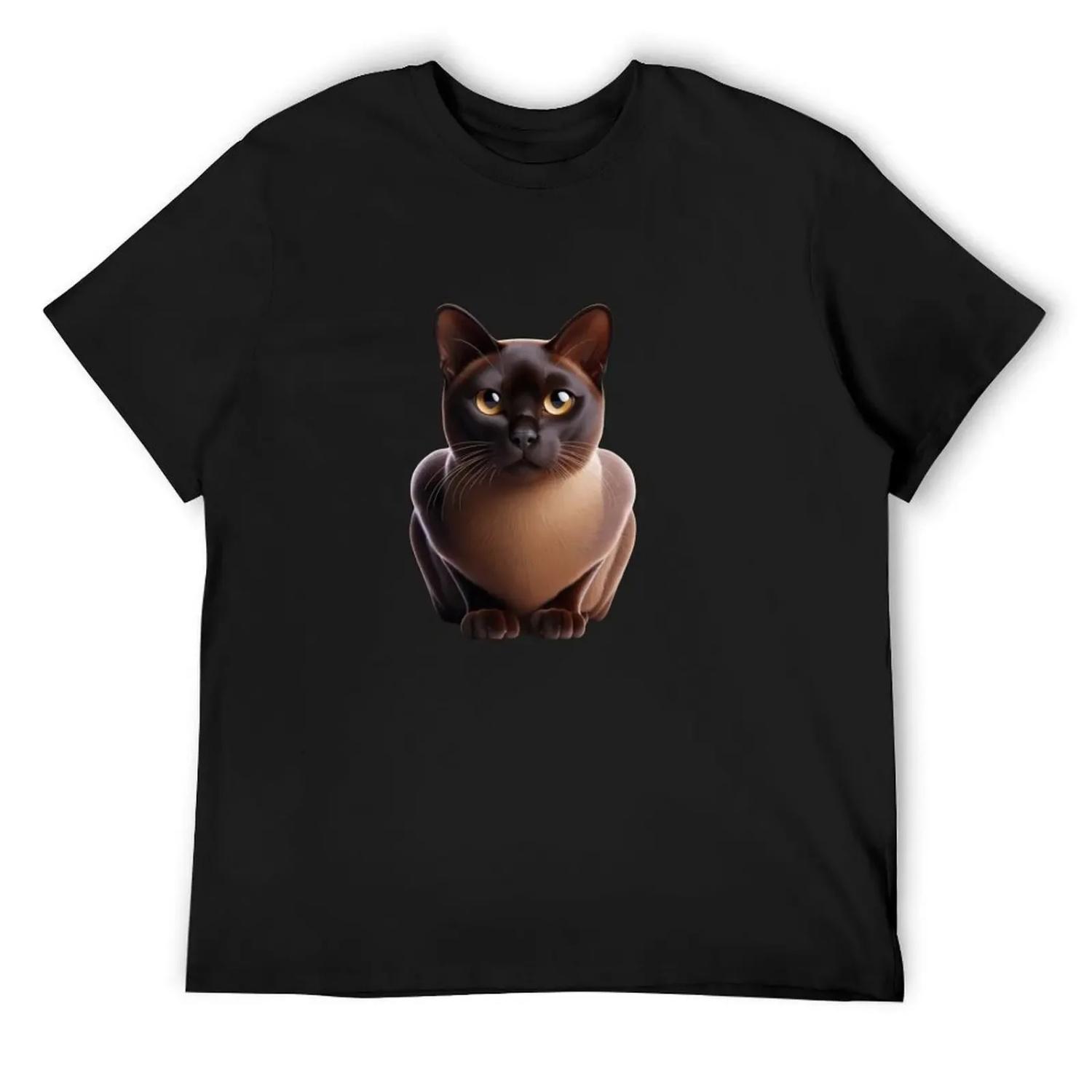 Burmese Cat Tee - Cute Brown Feline T-Shirt summer shirt shirts graphic plus sizes graphic t shirts men t shirt S