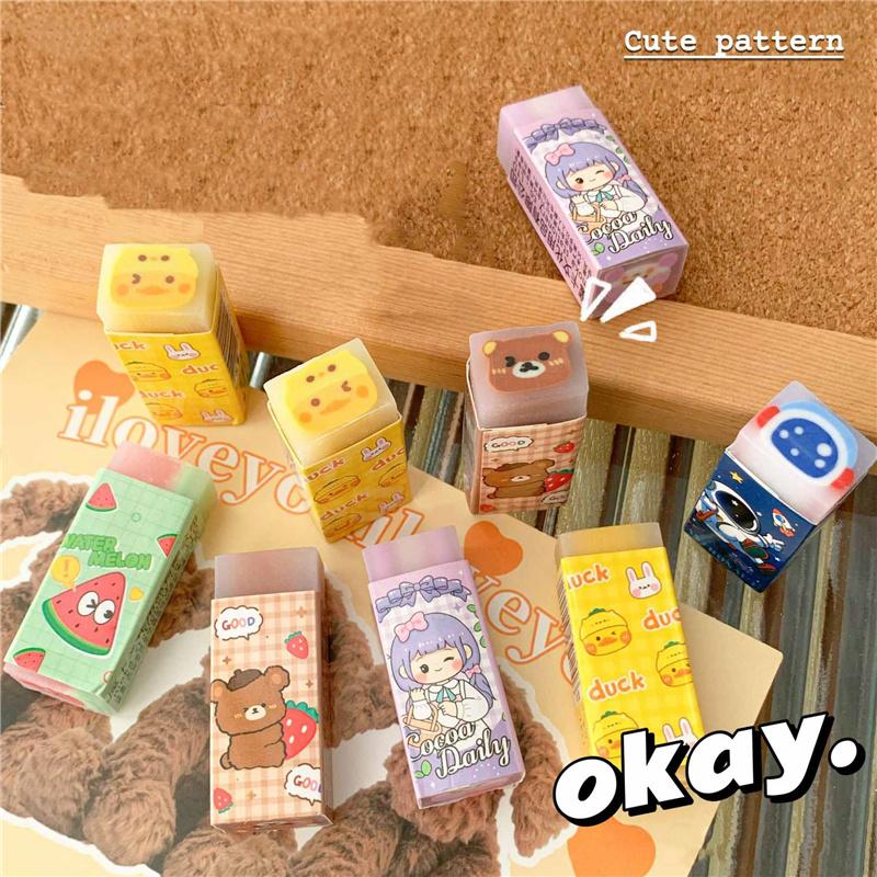1/4/8 st söta tecknade suddgummin hållbara smörgåssuddgummin ritkul priser och brevpapper skola kontorsmaterial